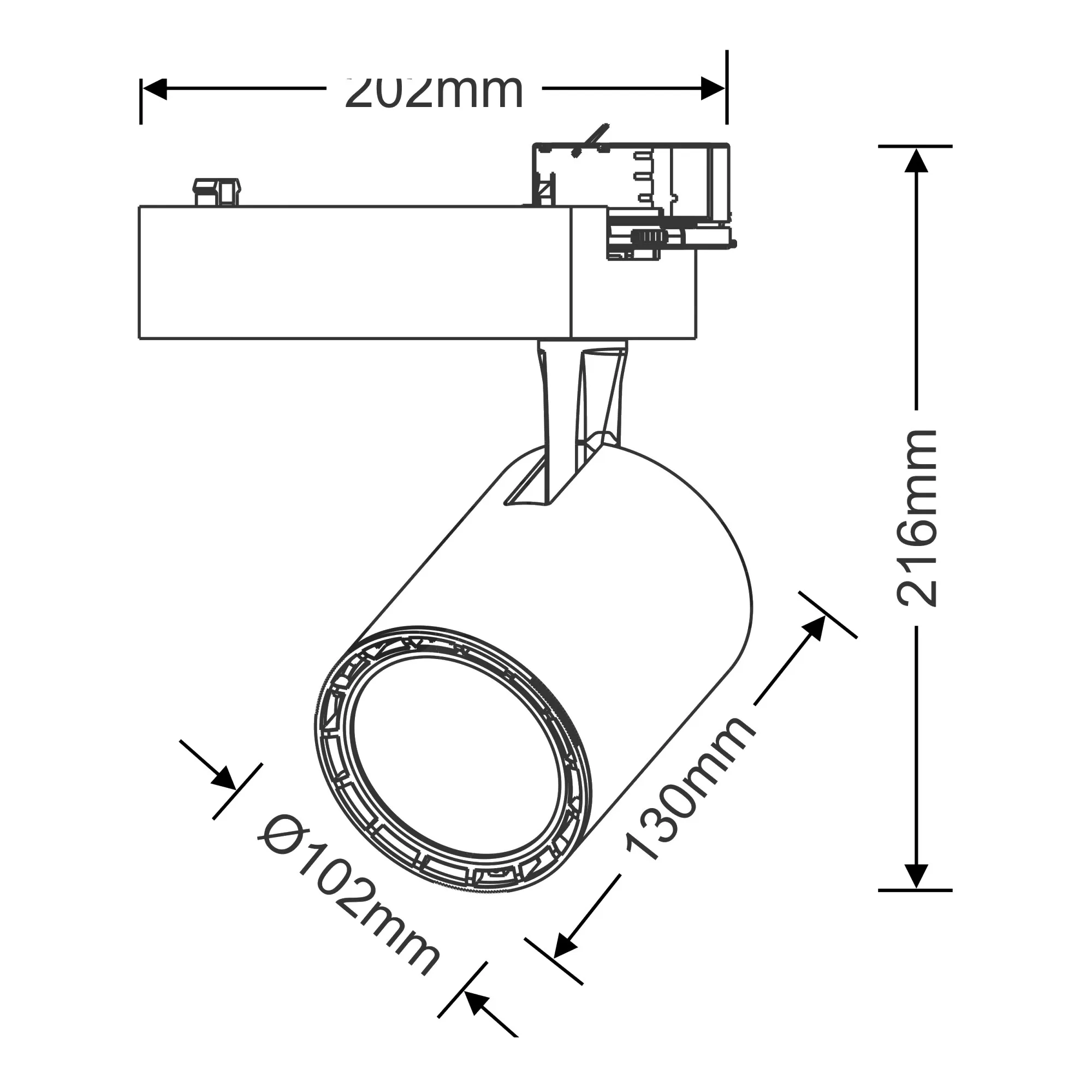 Ana 40 Tracks Luminaires Dlux Track Fitting 30-60W